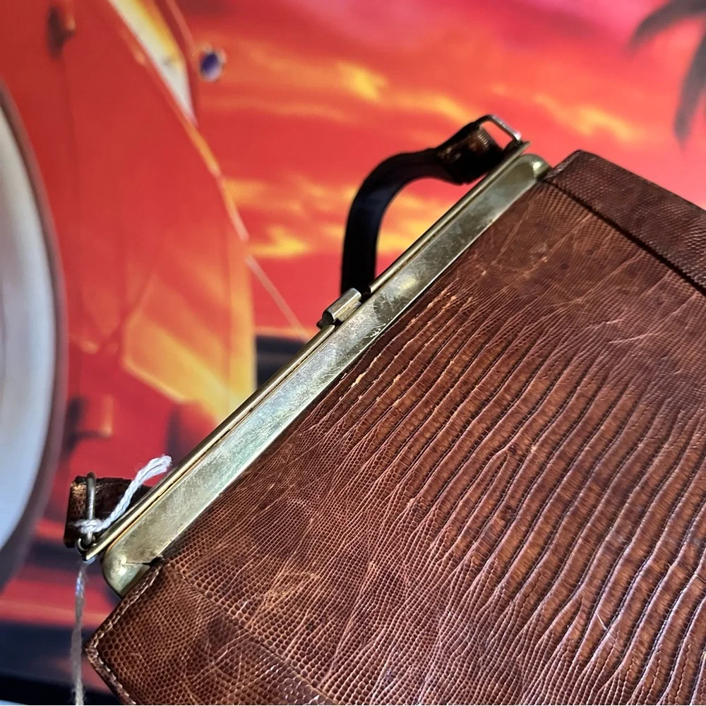 Vintage alligator top handle bag MCM retro - Picture 7 of 9